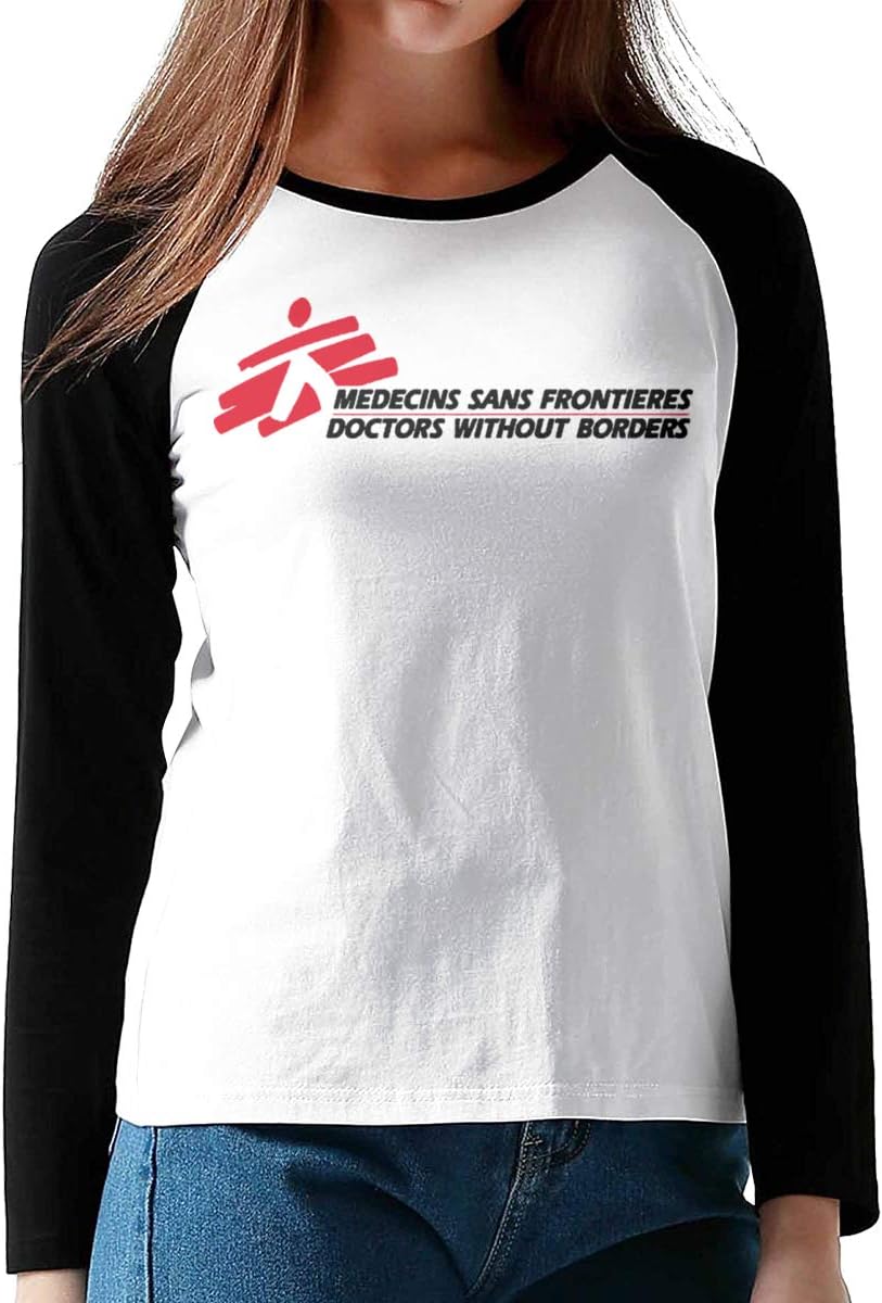 Warshland Women Baseball Tee Medecins Sans Frontieres Raglan Long Sleeves T-Shirts