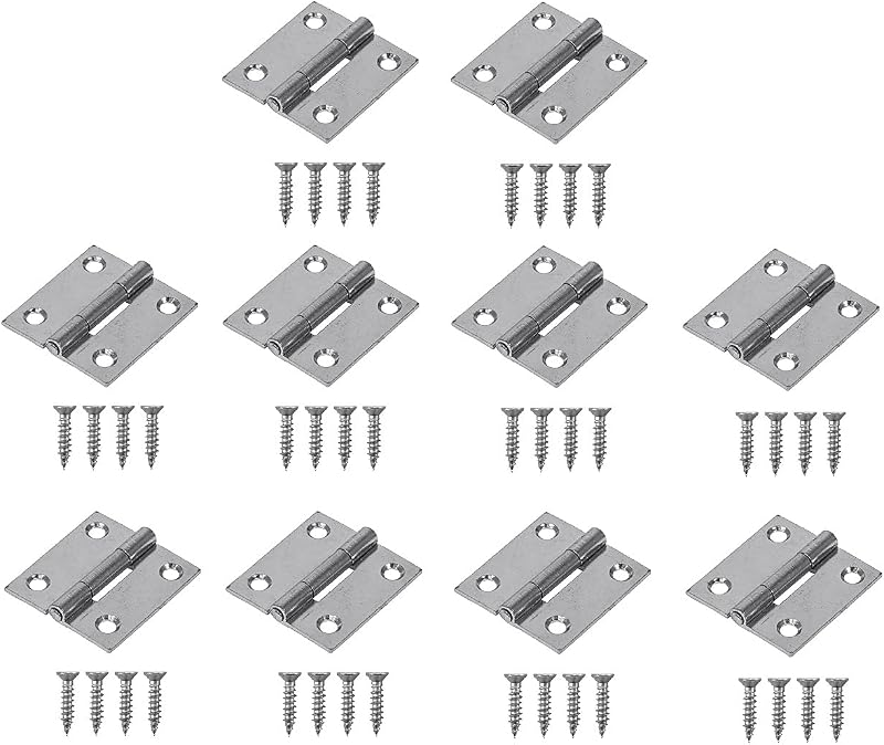 TERF 10Pcs Zinc Plated Stainless Steel Butt Hinges 25mm 1in Silver