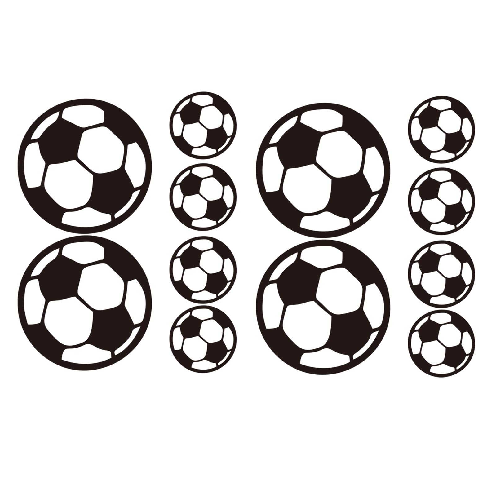 12 Pieces Footballs Wall Decals, Removable Cute Soccer Ball Wall Stickers Art DIY Sport Game Wallpaper Mural for Kids Boys Playroom Bedroom Living Room Home Decoration