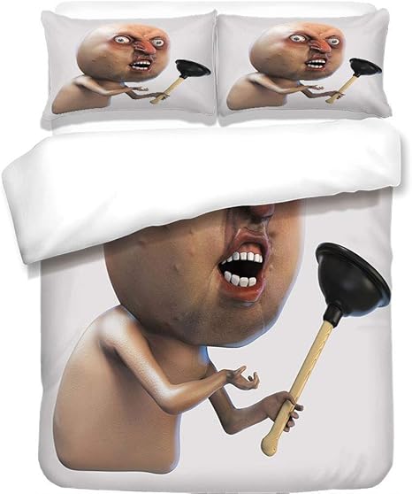 Amazon Chasoea 掛け布団カバー3点セット ユーモアデコレーション インターネットカートゥーンミーム 面白い顔 ジェスチャ 感情 アイコン デジタルイラスト マルチカラー 家族 友人への最高の寝具ギフト ツイン ホワイト 寝具カバーセット オンライン通販