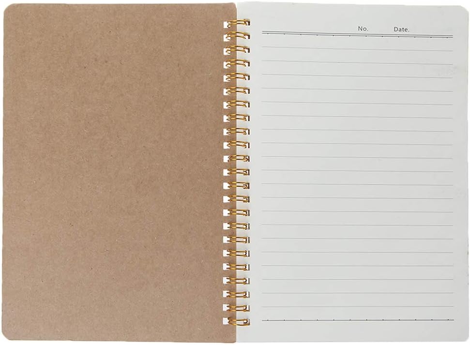 Meiqqm A5 Bullet Notebook Kraft Dot Grid Time Management Blank Book Spiral Journal Weekly Planner School Office Supplies (4)