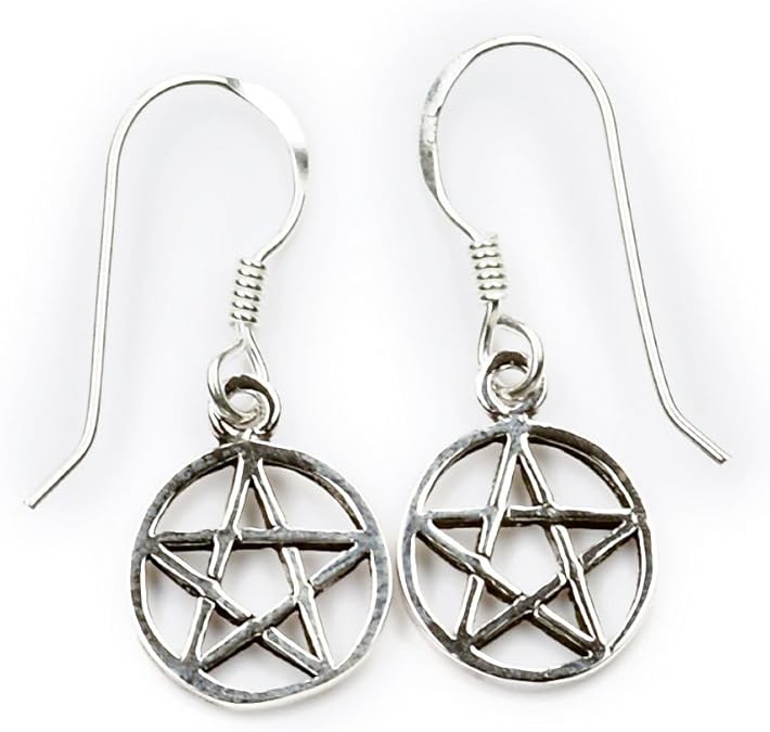 Drachensilber Pentagramm Ohrschmuck Hexenstern Ohrhänger 925 Silber ...