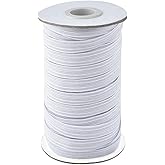 1/2 Inch Elastic Bands for Sewing, 50 Yards Length Flat Stretch Elastic Cord for Crafts DIY Sewing (White)