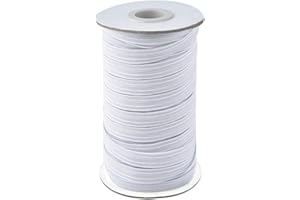 1/2 Inch Elastic Bands for Sewing, 50 Yards Length Flat Stretch Elastic Cord for Crafts DIY Sewing (White)