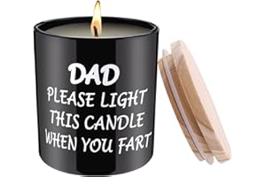 BFJLIFE Dad Gifts from Daughter or Son Funny Unique Father Gift for Fathers Day Valentines Day Birthday Please Light This Candle When You Fart Novelty Sandalwood Scented Soy Candles