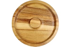 Chris.W Cork & Mill Margarita Salt Rimmer, Acacia Wood Glass Rimmer, Sugar and Salt Rimmer for Wide Glasses up to 5.5 Inches