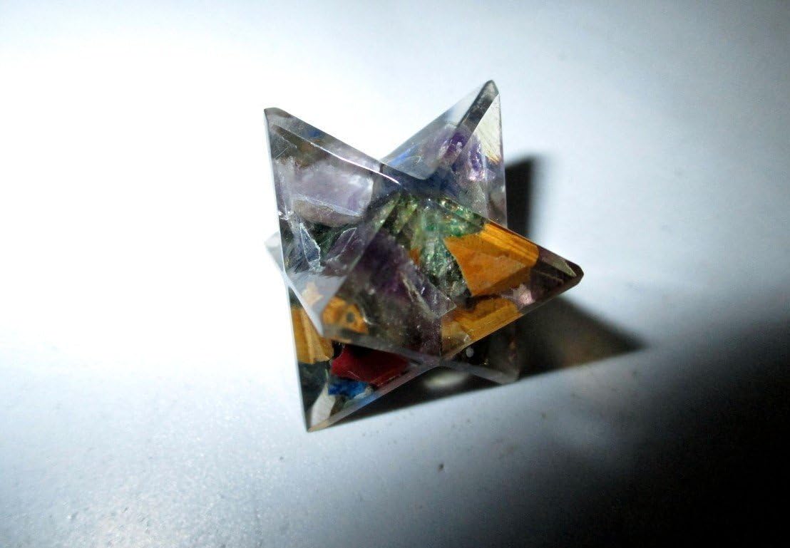 Fantastic Orgon Merkaba Sacred Geometry Aura Platonic Healing Genuine Crystal Divine EMF protection Metaphysical vital life energy piezo effect DNA w/Pouch