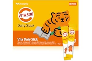 KWANGDONG Vita500 Multivitamin Powder Daily Stick, Improve Strong Immune, & Energy Boost with Vitamin C 500mg, and Vitamin B Complex (30 Sticks of 500mg)