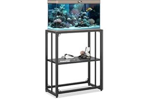 Grehitk Fish Tank Stand, Aquarium Stand for 10-15 Gallon, Upgrade Aquarium Turtle Tank, Adjustable 2-Tier Fish Tank Rack Shelf, Reptile Tank Terrariums Tank Breeder Reptile Tank Stand