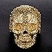 AUMRET Halloween Titanium Steel Men Personality Skull Gold Ring