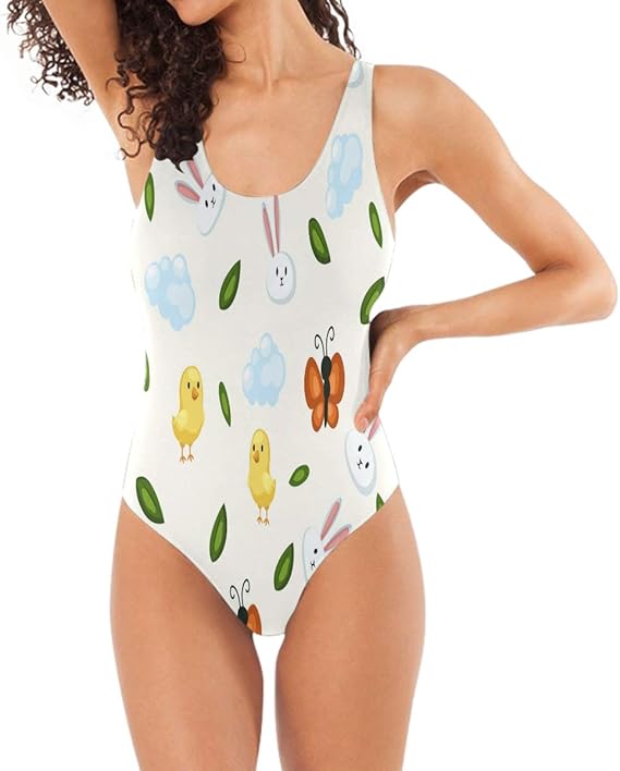 Amazon 春のイースターバニーバード水着 ワンピース 水着 モノキニ ビーチウェア 女性 キッズ ティーンガールズ 用 水着 通販