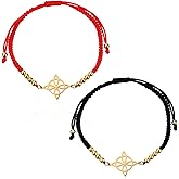 WJIAAA 2Pcs Witches Knot Bracelet, Adjustable Magic Witchcraft Charm with Stainless Steel Celtic Knot Wiccan Jewelry for Women and Men