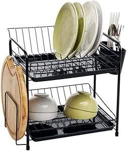 GBN Estante para Platos de Doble Capa Estante para Platos de desagüe