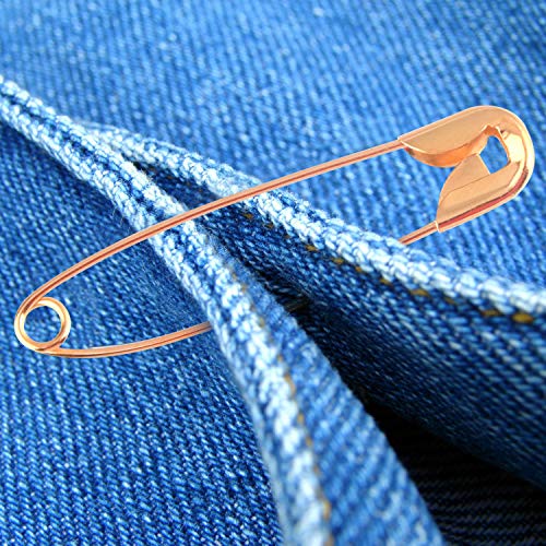 TUPARKA 300pcs Gold Safety Pins Assorted Safety Pins 25-55mm Sewing Accessories Kit for Baby Clothing Crafts & Arts with Storage Box(5 Sizes)