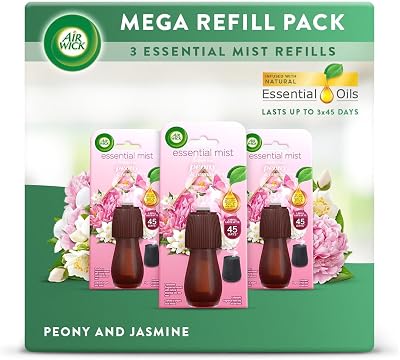 Air Wick Peony & Jasmine Essential Mist Diffuser Refill Kit 3 Refills