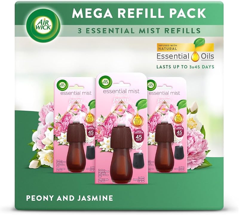 Air Wick Peony & Jasmine Essential Mist Diffuser Refill Kit 3 Refills