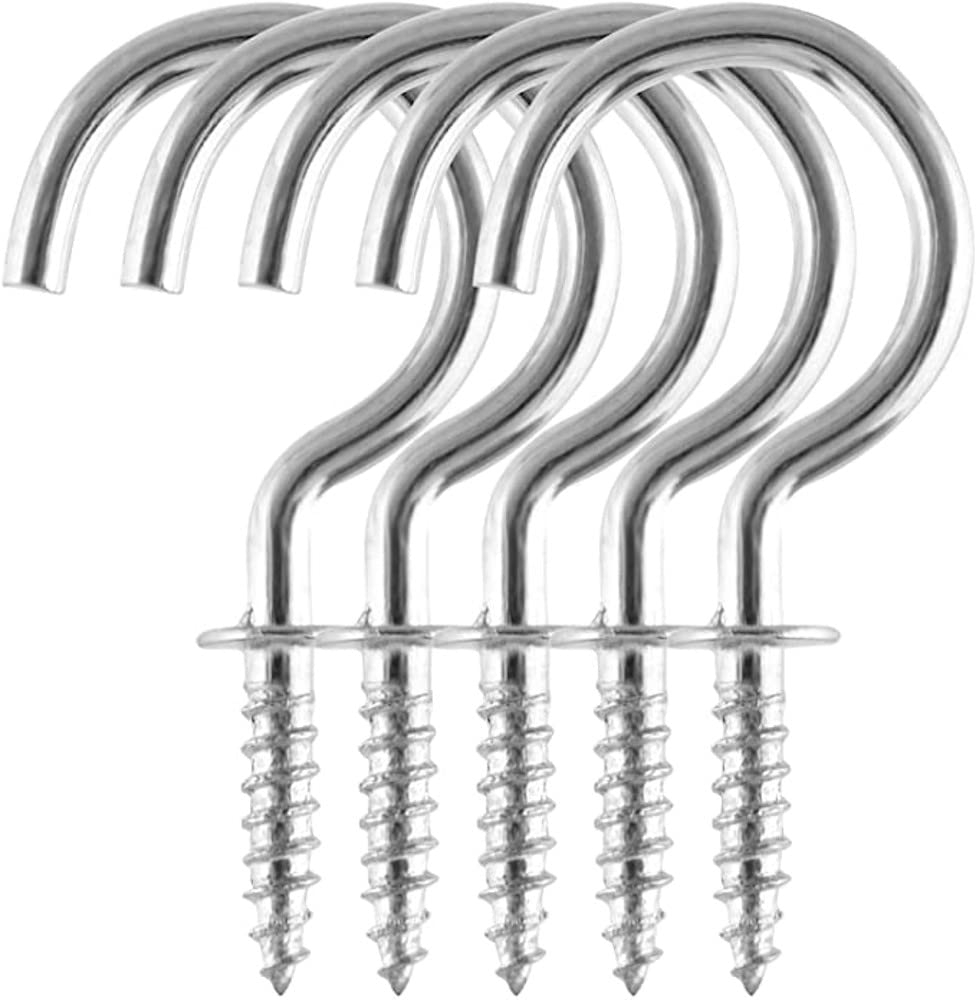 Merriway BH07595 100 Pcs Cup Hooks 50mm Chrome Plated, Silver