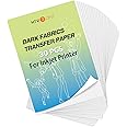 HTVRONT Heat Transfer Paper for Dark T Shirts -30 Pack 8.5x11" Iron on Transfer Paper for Inkjet Printer, Easy to Use Printable Heat Transfer Vinyl, Vibrant Color, Durable & Soft