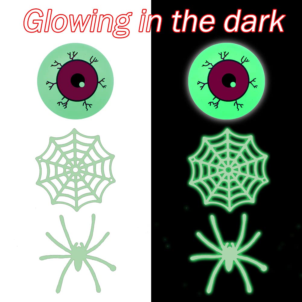 (Eyeball) The Halloween Glow in The Dark Beer Pong Set-Light up Beer Pong Cups for Indoor Outdoor Nighttime Competitive Fun,22 Glowing Cups(11 Green &11 Blue), 6 Glowing Balls- Party Game