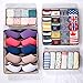 MIU COLOR Foldable Closet Underwear Organizer Drawer Divider Storage Boxes Under Bed Organizer 4 Set for Underwear, Bras, Socks, Ties, Scarves