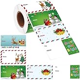 Gift Tags for Presents -500 Pcs Christma Gifts Tag Stickers by Taeekiy, 3 * 1.6 inch Self Adhesive Christmas Decorations Name Labels Stickers Suitable for Christmas Holidays, Birthdays, Weddings Etc