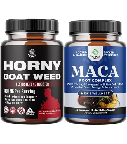 Complément Alimentaire Tribulus & Horny Goat Weed - 120 Gélules - Booster Testostérone & Masse - Kenofor