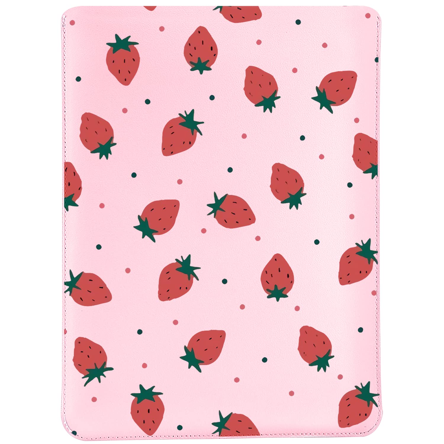 MAYCARI Strawberry Laptop Sleeve Compatible for 15 Inch-15.4 Inch Notebook Tablet iPad Tab, Compatible with 15"-15.4" MacBook Pro and MacBook Air, Waterproof Shock Resistant Bag Case for Women Men