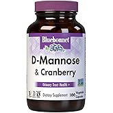 BlueBonnet Nutrition D-Mannose & Cranberry - Fast Acting Urinary Tract Support for Men & Women* - Non-GMO, Vegan, Kosher, Gluten-Free - 100 Vegetable Capsules, 50 Servings