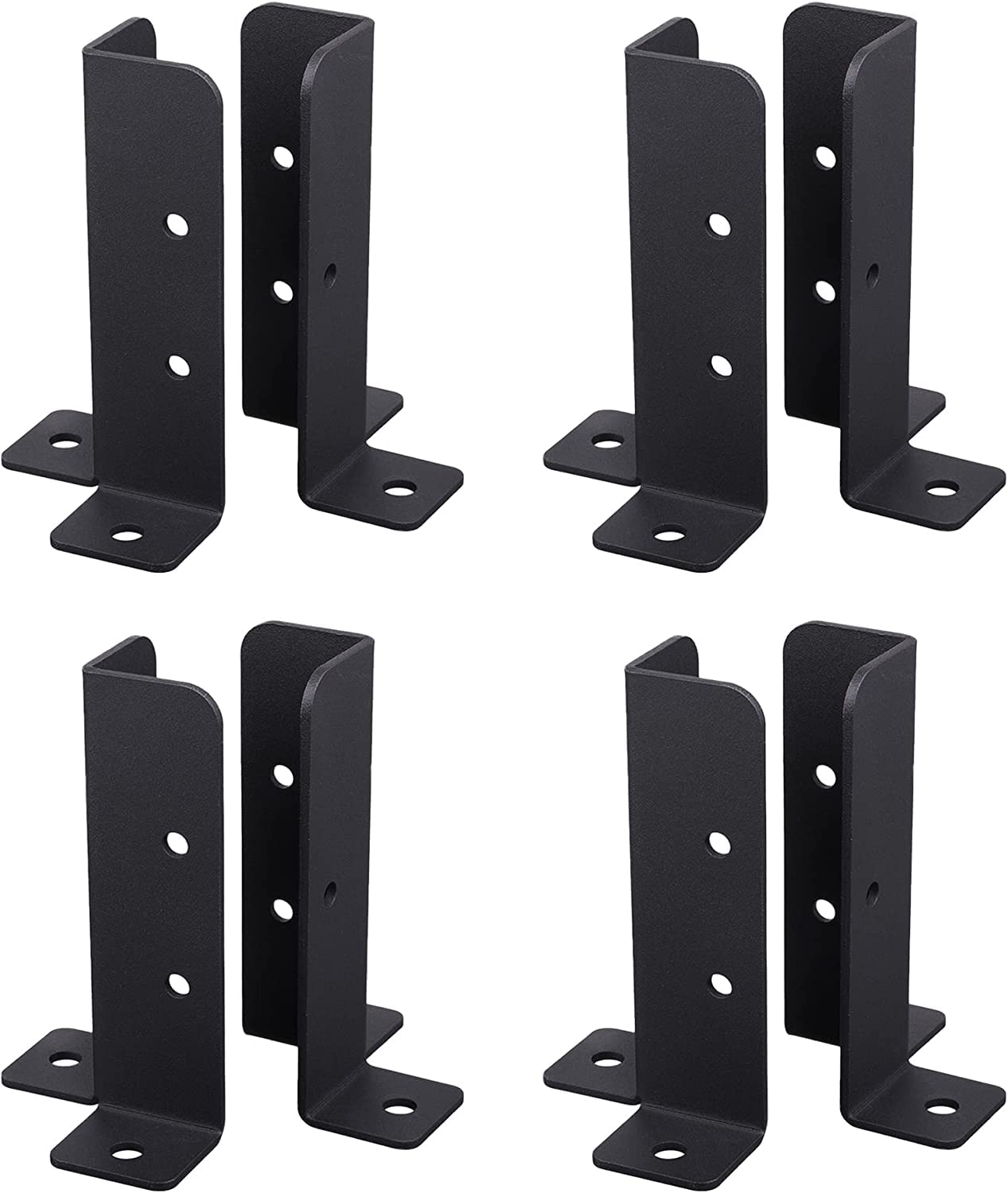 VANROUG 8Pcs Adjustable Wood Fence Pergola Post Base Brackets kit Fit 1.5x1.5,2x2,2x4,4x4 Post,Heavy duty fence post holder/support base for Deck Railing Mailbox