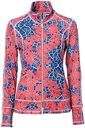Spanner Golf Womens Batik Print Full Zip Jacket Red M