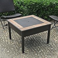 Amazon Com Leisurelife 29 Square Ceramic Tile Top Lp Gas Fire