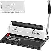 VEVOR Coil Spiral Binding Machine, Manual Book Maker 34-Holes Binding 120 Sheets, Punch Binder Adjustable 3/16" - 9/16" Coil 