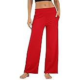 Uowou Wide Leg Pants for Women with Pockets High Waisted Yoga Pants Lounge Buttery Soft Dress Work Palazzo Casual Sweatpants