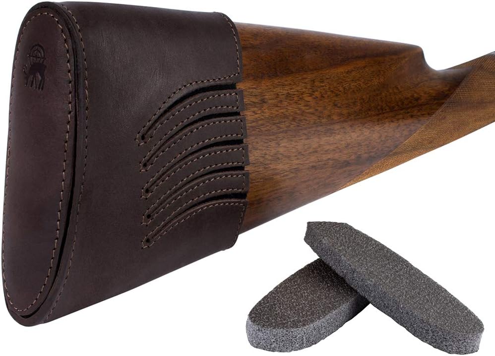 BRONZEDOG Waterproof Genuine Leather Recoil Pad Extendable Stock Shotguns Rifles Slip On Buttstock Cover Hunting Accessories : Sports & Outdoors