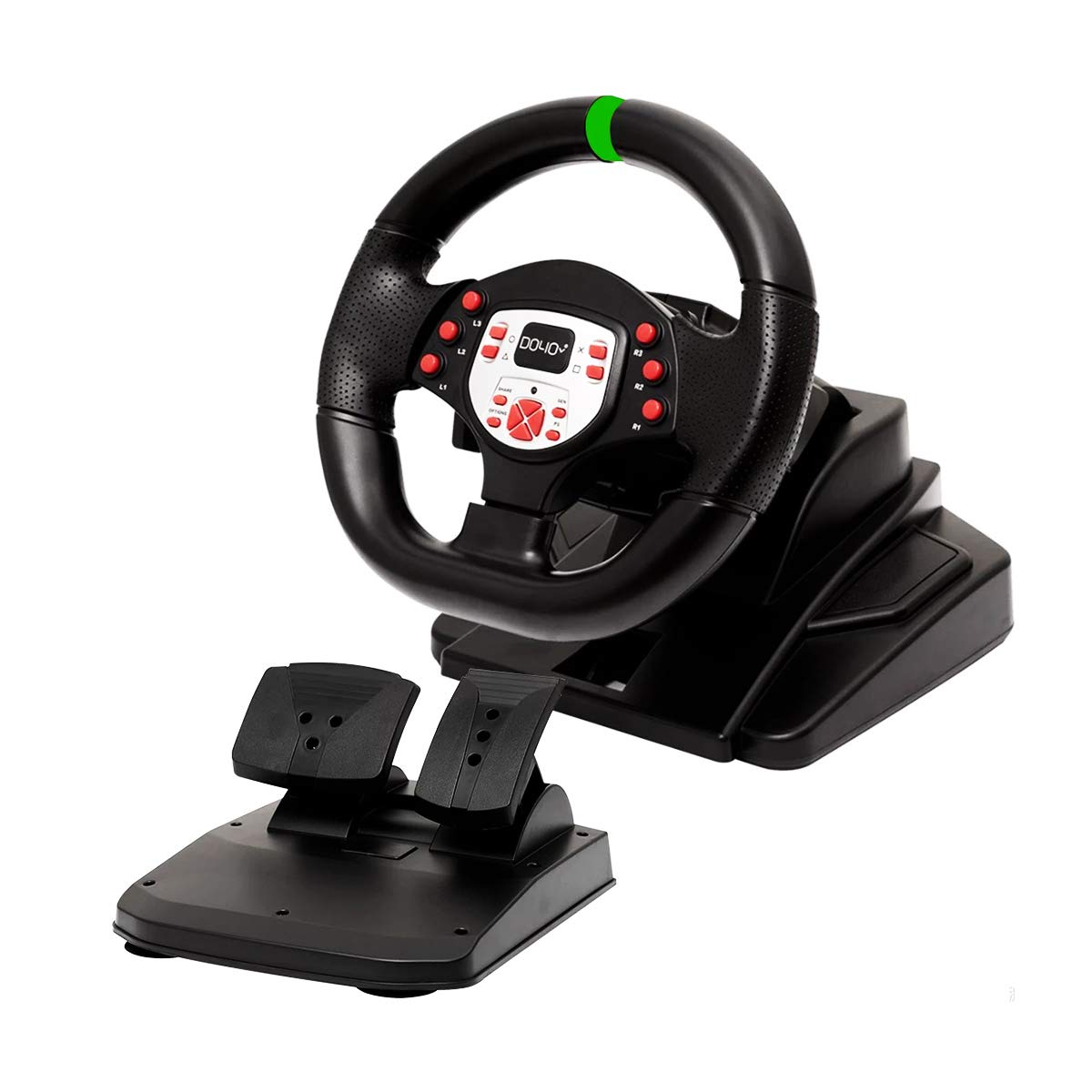 DOYO 180 Degree Motor Vibration Driving Sport Gaming Racing Wheel with Responsive Gear and Pedals for XBOX One/PS3/SWITCH/PC/TV BOX