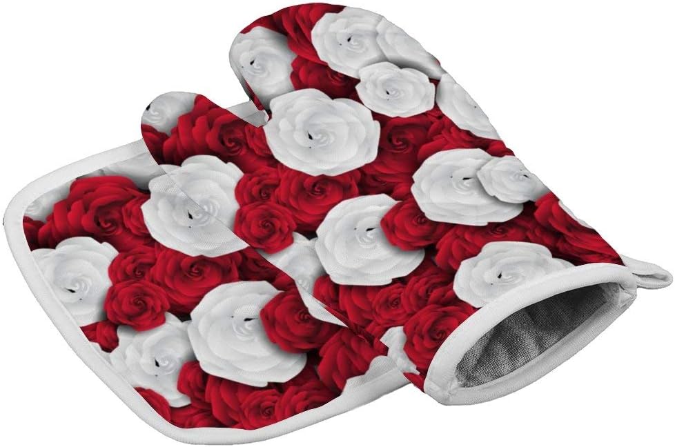 Best Matching Oven Mitts In Rose Pattern