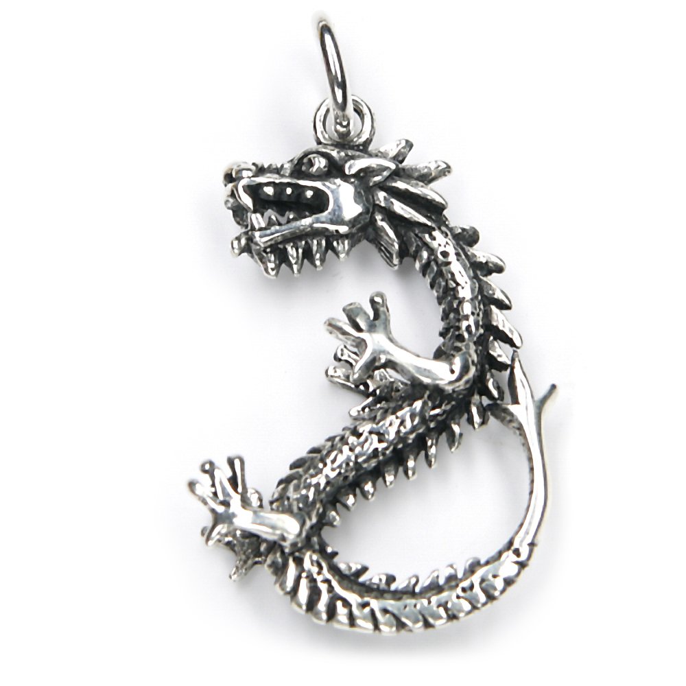 NKlaus 3,5cm pendant bone dragon silver 925 Gothic Scandinavian amulet 7445
