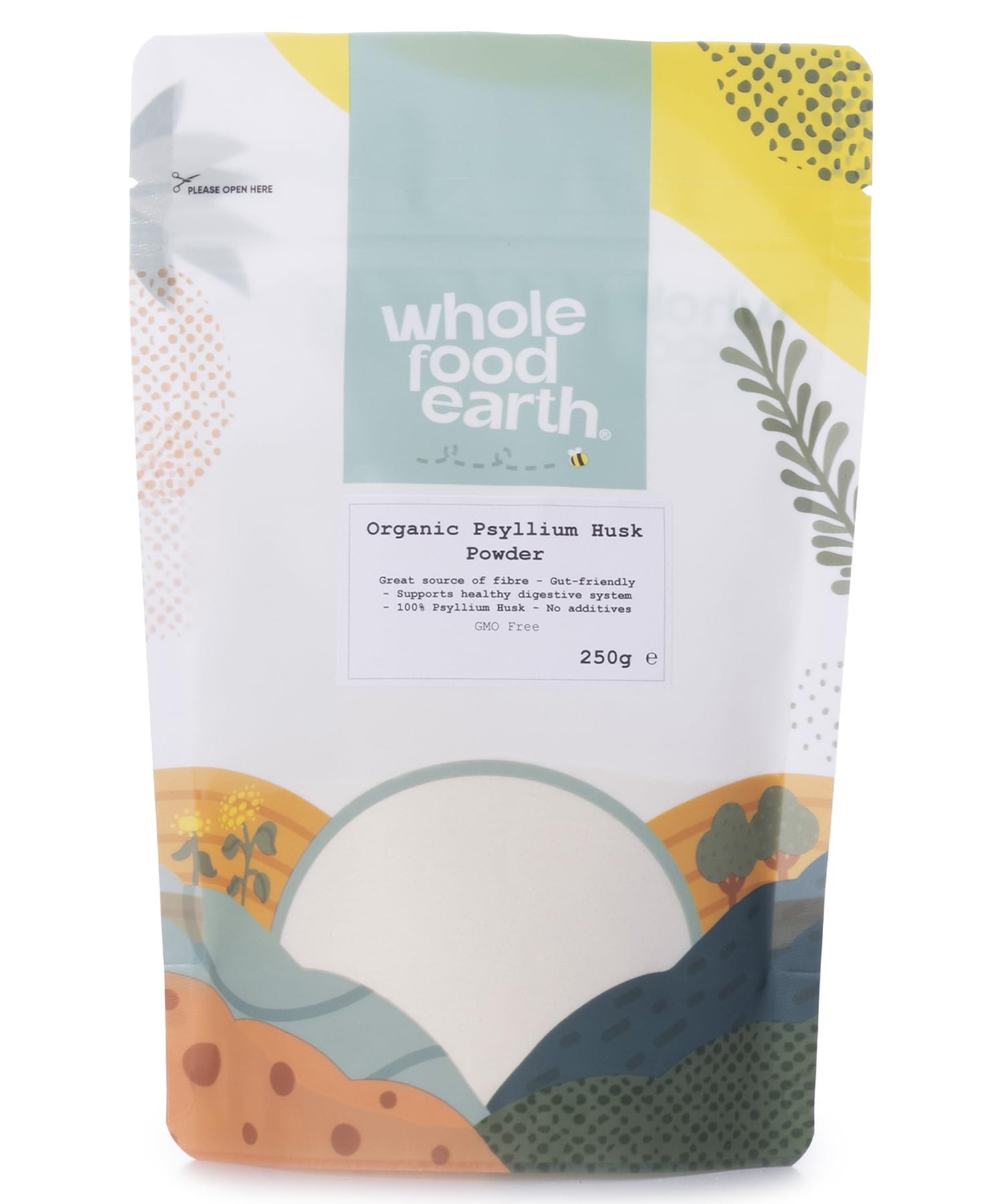 Wholefood Earth Organic Psyllium Husk Powder 250g – Pure Fibre Supplement