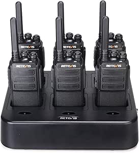 Retevis RT28 Two Way Radio Long Range,Walkie Talkies for Adults (6 Pack), Rechargeable Handheld 2 Way Radio with with 6 Way Multi Gang Charger,for Worker Office School Security