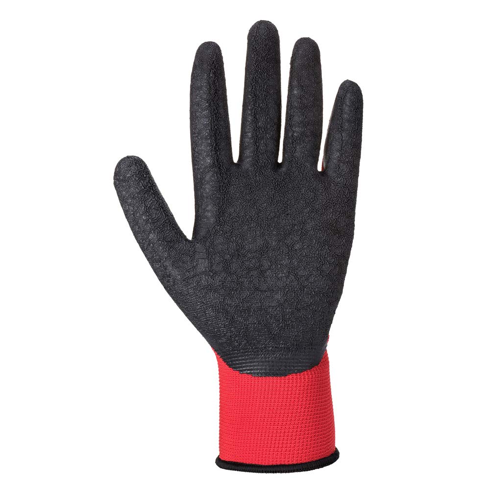 Portwest Flex Grip Latex Glove, Size: M, Colour: Red/Black, A174R8RM, Red / Black - Image 4