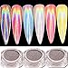 Women's Nail Mirror Powder, Iuhan Sexy Chameleon Nail Mirror Powder Glitter Chrome Powder Art Decoration (White)