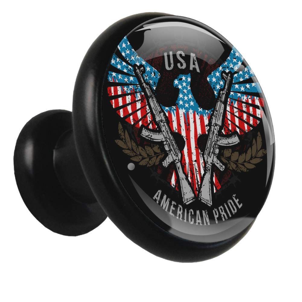 Chest knobs Black American Flag Eagle Gun Knobs and