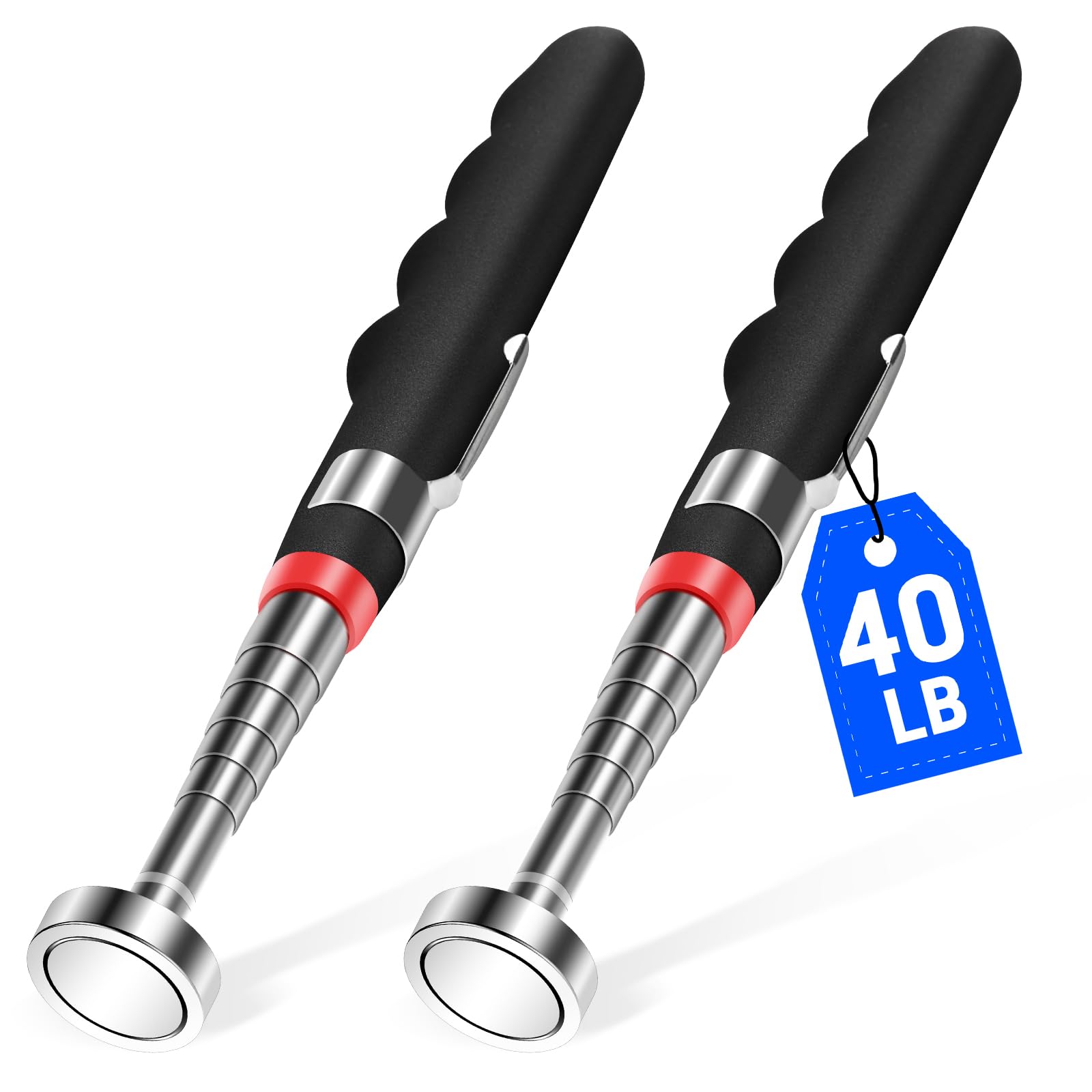 Photo 1 of 2PCS Telescoping Magnetic Pickup Tool with 40lb Pull Force, 30in Telescopic Strong Magnet Sticks, Non-Slip Long Extendable Magnet Pickup Tools, Magnetic Nail Picker Upper