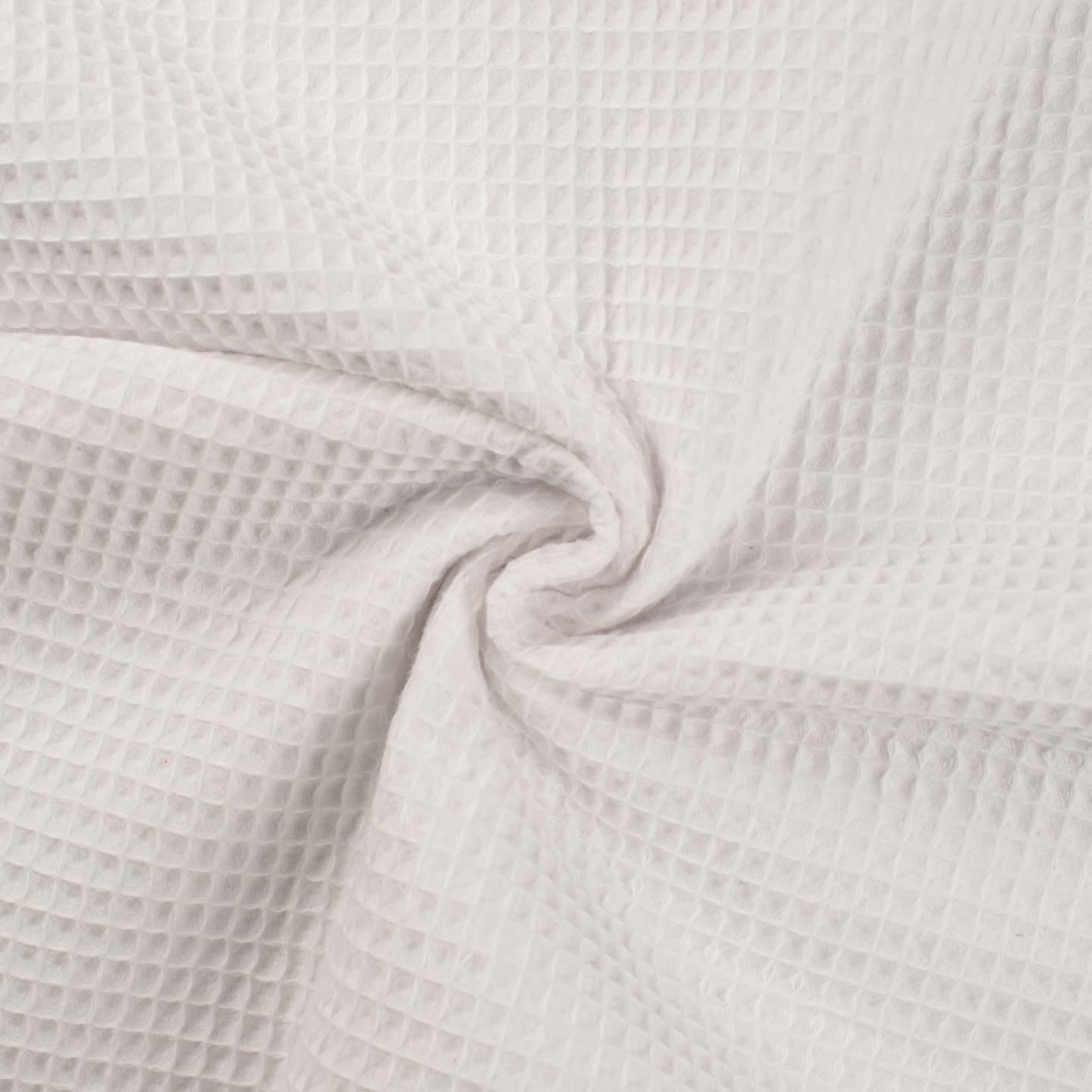 100% Cotton Waffle Honeycomb Pique Fabric Material Optical White, 1Mtr 140cm x 100cm