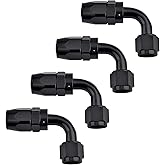 EVIL ENERGY 6AN Hose End Fitting 90 Degree Swivel for CPE Braided Hose Black 4PCS