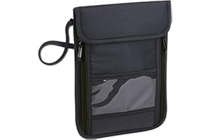 BTDAO RFID Blocking Passport Holder Wallet with Neck Stash Pouch for Traveling Security Credit ID Card