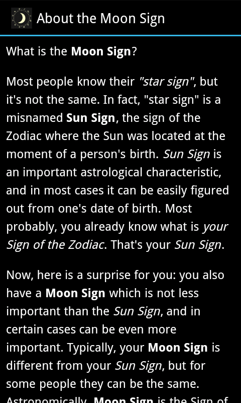 Moon Sign Amazon Com Appstore For Android
