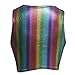 Pinda Holographic Rainbow Hight Waisted Laced Up Rave Crop Top Shorts