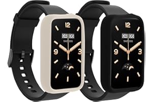 kwmobile Cases for Xiaomi Mi Band 7 Pro - Set of 2 Silicone Covers (Fitness Tracker Not Included) - Black/White