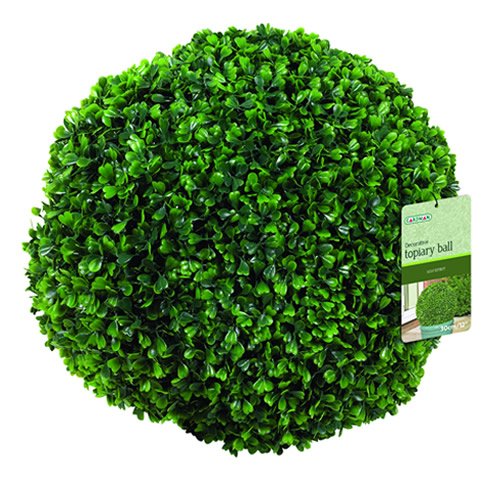 Gardman 2 x Decorative Artificial 40cm Garden Topiary Leaf Ball Hanging